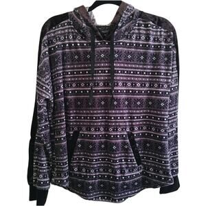 Simply Vera Wang Gray Soft Fair Isle Winter Snowflake Pajama Hoodie Medium